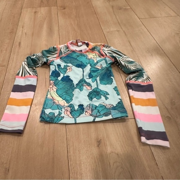 Maaji Girls Rash guard floral striped 2T - Picture 1 of 4